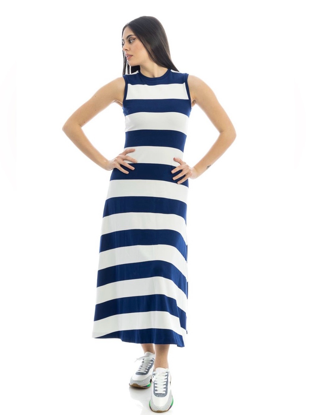 Ralph Lauren Sleeveless Striped Dress - Blue